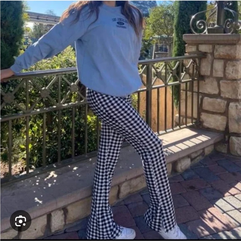 ZARA - Stylish Black & Blue Checkered Women's Pants